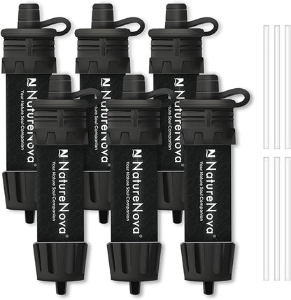 Mini Water Filter NatureNova Portable Emergency Water Filtration System Hiking Camping Straw Survival Gear Emergency Preparedness