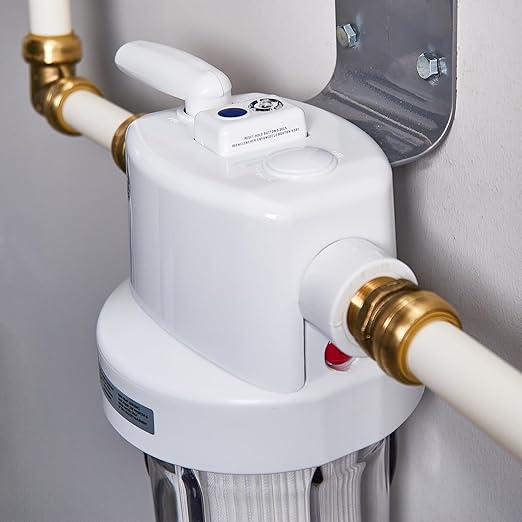 GE Whole House Water Filtration System & Filters | Reduces Sediment, Rust & More | Install Kit & Accessories Included | GXWH40L, FXHSC