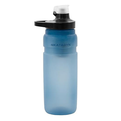 Katadyn BeFree AC Bottle 0.7L Water Filter Bottle for Travel & Daily Use | 2-Stage Filter Removes Bacteria & Microplastics, Improves Taste, BPA-Free, Fits Cup Holders - Slate Blue
