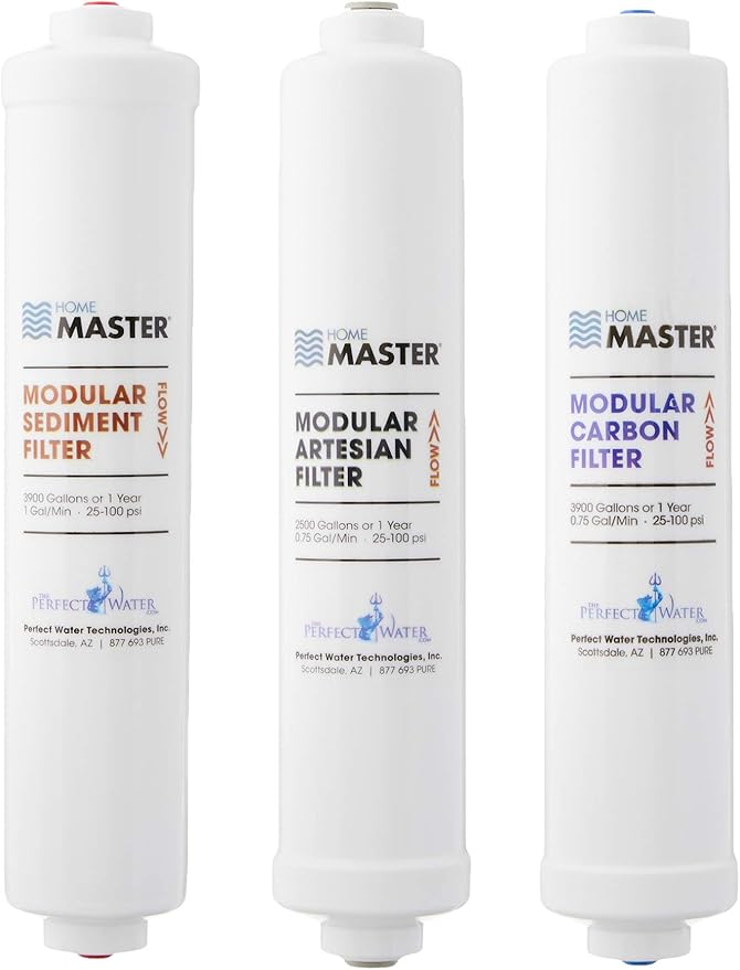 Home Master TMAFC Artesian Full Contact RO System 7-stages 4.5s Fill Rate & ISetTMA8 Water Filter Change Set White
