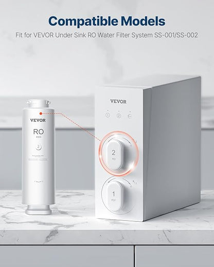 VEVOR Reverse Osmosis Filter, 9-Layers RO Water Filter Replacement, Compatible with SS-001 400GPD Under Sink Water Filter, 24 Months Reverse Osmosis Filter Cartridge, Reduces Lead, Chlorine, Rust