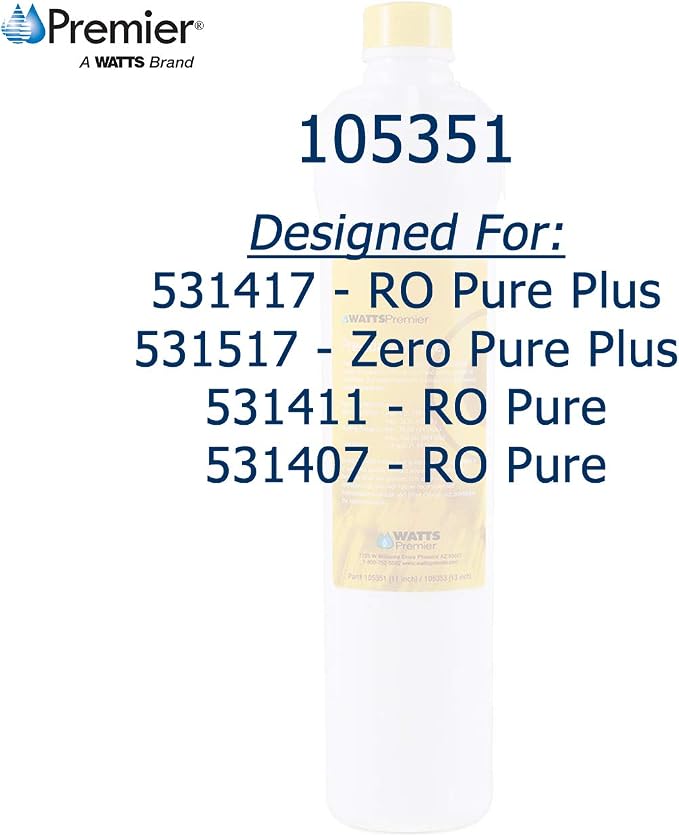 Watts Premier 105351 RO Pure Carbon Pre-Filter, Yellow (Pack of 2)