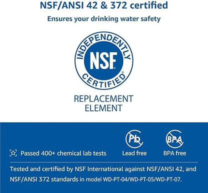 [Original] Waterdrop PF-01A Water Filter for Waterdrop Pitcher & Dispenser | NSF Certified, Reduces Lead, PFAS, PFOA/PFOS, Chlorine, Each Filter Lasts Up to 3 Months or 200 Gallons, 3 Pack
