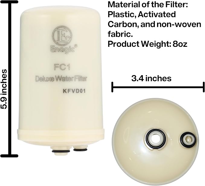 Water Filter Replacement Kit by COOLVIVA. FC1 Replaces Enagic Leveluk F8 and HG-N Filters on K8, SD501, JRIV Machine. Features One FC1 Water Filter, Two Cleaning Powders, and a Reminder