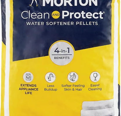 Morton Clean and Protect Water Softener Salt Pellets, 40 LB Bag (3), White
