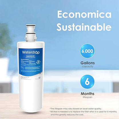 Waterdrop 3US-AF01 Under Sink Water Filter, Replacement for Standard Filtrete® 3US-AF01, 3US-AS01, Aqua-Pure AP Easy C-CS-FF, WHCF-SRC, WHCF-SUFC, WHCF-SUF, NSF/ANSI 42 Certified, 3 Pack