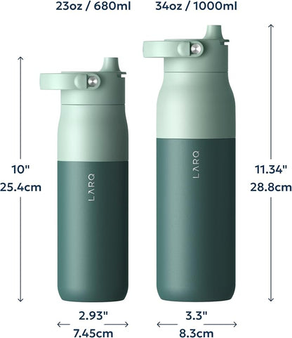 LARQ PureVis 2 Self Cleaning Water Bottle - UV Water Purifier with Filter Straw, Smart App Hydration Tracking, Insulated Stainless Steel