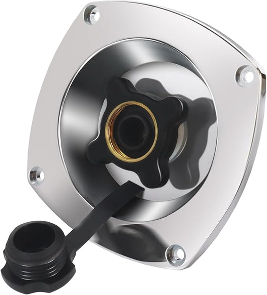 RV City Water Inlet with Pressure Reducing Valve,Chrome Water Fill Inlet Replacement with Check Valve,RV Water Inlet Connection,for Marine,Trailer,Motorhome Inlet