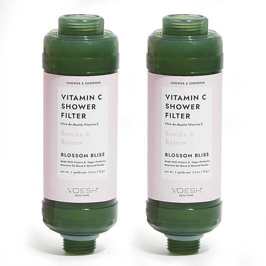 VOESH Vitamin C Shower Filter, Blossom Bliss, Shower Aromatherapy, Water Purifier, Water Softener, Vegan Probiotics, Spa Shower Head, Water Filter, Shower Self-Care