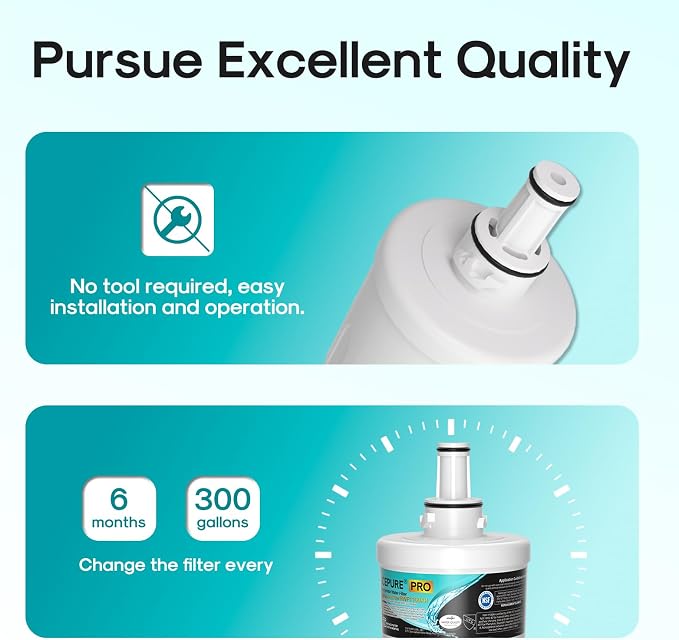 ICEPURE DA29-00003G Remove PFOA&PFOS, NSF/ANSI 401&53&42&NSF/ANSI/CAN 372 Water Filter, Replacement for Samsung DA29-00003A, Aqua-Pure Plus DA29-00003B, HAFCU1, RF267AERS, HDX-FMS-1, 3PACK
