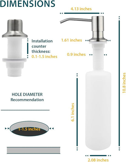 Kitchen Faucet with Soap Dispenser, Hiqufet Brushed Nickel Kitchen Faucet with Pull Down Sprayer, 3 Mode High Arc Single Handle RV Bar Sink Faucets for Pot Filler, Farmhouse Camper Bar Laundry Room