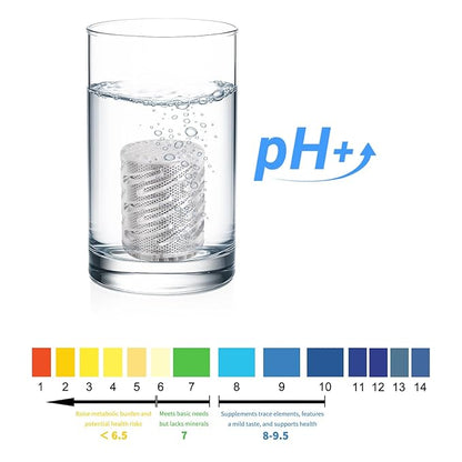 Alkaline Water Core, Converts Water to pH 8.0-9.5 AlkalineWater, Adds Essential Minerals for Enhanced Hydration, Converts 40 Gallons