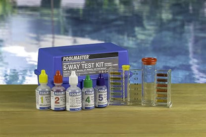Poolmaster 5-Way Pool and Spa Water Test Kit with Case, Swimming Pool Chemical Test Kit for Chlorine, Bromine, pH, Alkalinity and Acid Demand, Premier Collection