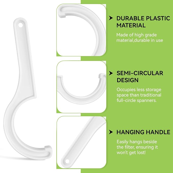 Water Filter Wrench Replacement for APEC Half 180° Filter Housing Wrench Fits Most 10" x 2.5" Undersink Housing Canisters, Compatible with APEC Water System Reverse Osmosis Filter Wrench
