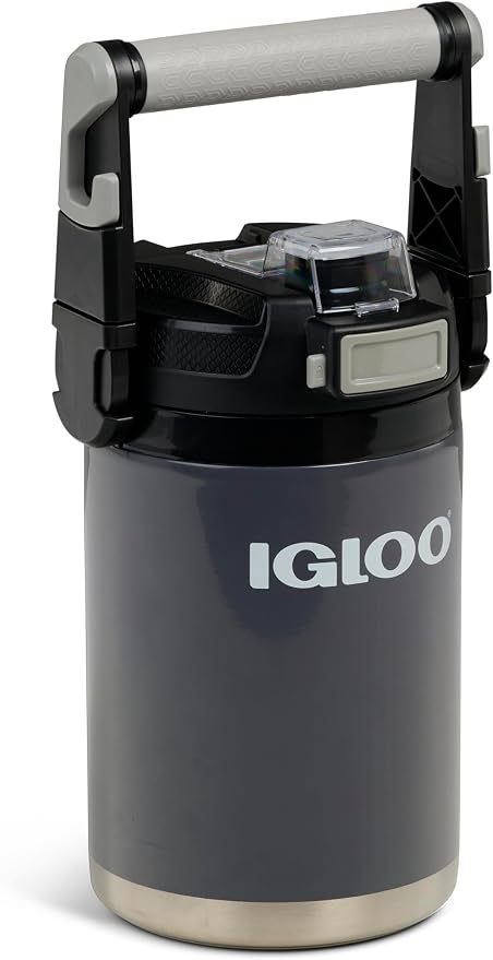 Igloo Rival Fusion 54OZ Insulated Water Jug, Large Water Bottle, Sports Water Jug, Grey