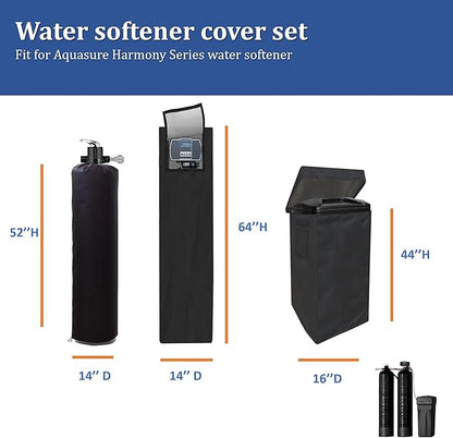 Water Softeners Covers for Outside Units,3 Pcs Water Softener Covers,2 Pcs Filter Tank Covers+1 Pcs Brine Tank Cover,Water Softener Cover Outdoor,Water Softener Covers, Black
