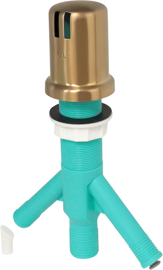 Dual Air Gap with Brushed Bronze Brass Cap for Dishwasher and Reverse Osmosis Filters (with tank) and Extra Long Thread (AG200-805, AG200-X05, AMERIGAP)