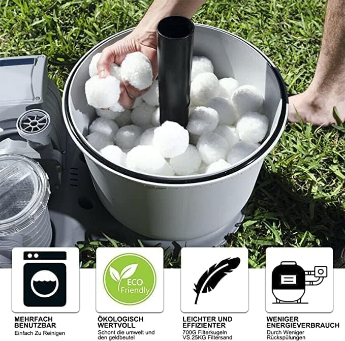 1.5 lbs Pool Filter Balls Eco-Friendly Fiber Filter Media for Swimming Pool Sand Filters (Equals 25kg/50lbs Pool Filter Sand)