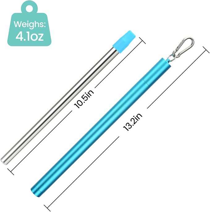Sursip Stainless Steel Water Filter Straw | Reusable Personal Water Purifier, Outdoor Emergency Survival Gear for Camping Hiking Backpacking - 1 Pack