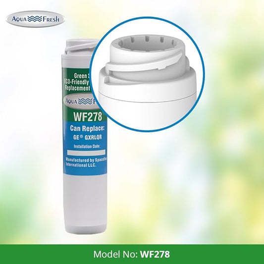 Aqua Fresh WF278 Replacement Refrigerator Water Filter for GE GXRLQR GXILQR, Smartwater GXRLQR, GXSTQR, GE FQK1K, GX1S50, 46-9914, AP3418061 (3 Pack)