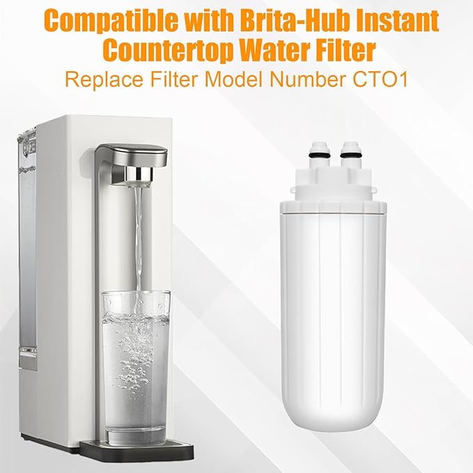2 Pack Water Filter Replacement for Bri-ta Hub Instant Countertop Device, Drinking Water Replacement Filter Replace CTO1