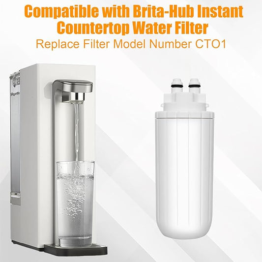 2 Pack Water Filter Replacement for Bri-ta Hub Instant Countertop Device, Drinking Water Replacement Filter Replace CTO1