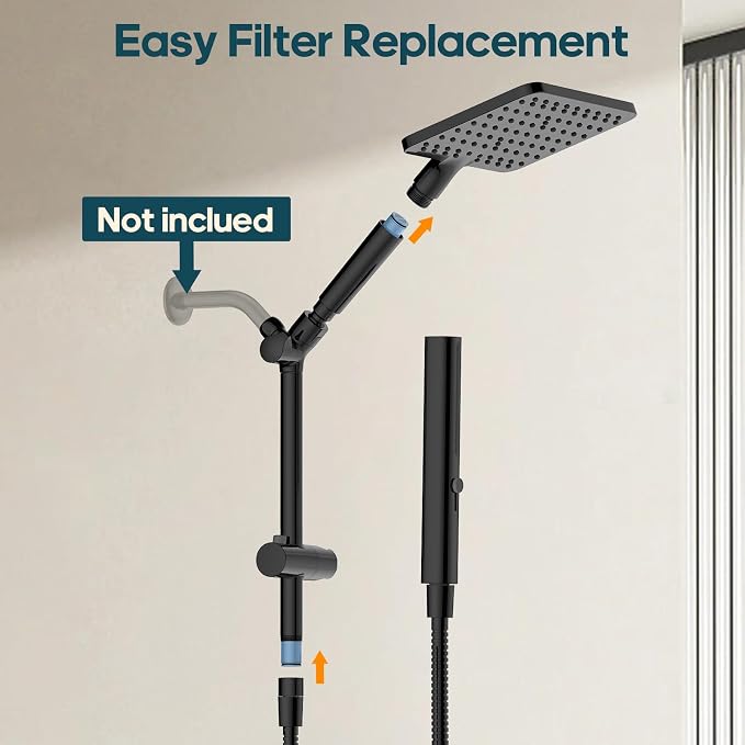 Shower Filter Replacement - 2-Pack Multi-Stage Cartridge for Hard Water, Removes Chlorine and Harmful Substances