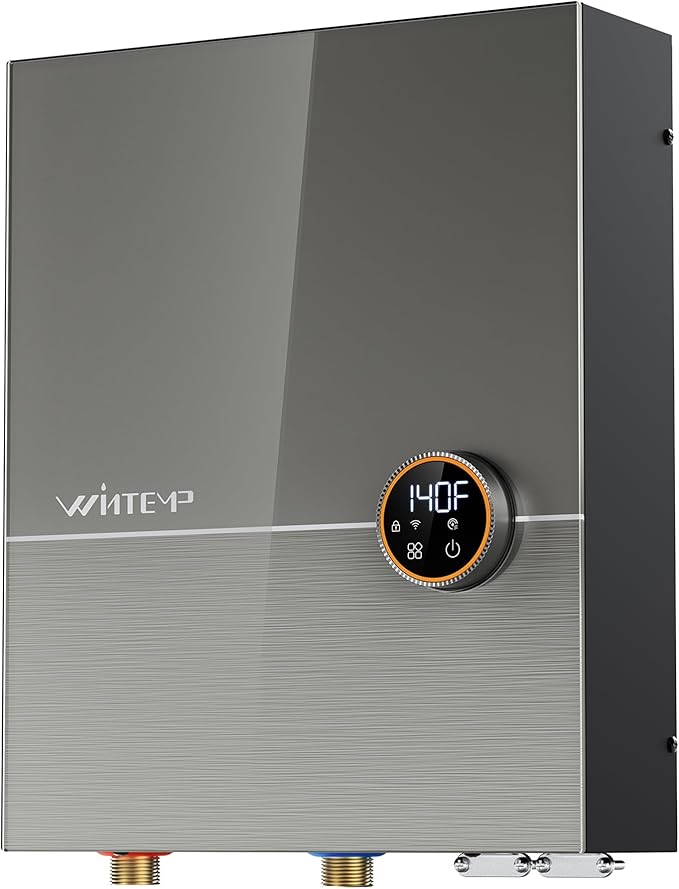 27kW Tankless Water Heater Electric 240V, On Demand Hot Water, Automatically Maintains Water Temperature, Up to 6.5 GPM, WiFi Control, ETL Eertified, Eco, WM27V Plus