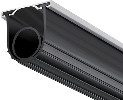 VEVOR Garage Door Seals Bottom Rubber, U Shape +O Ring Combination Garage Door Weather Stripping with Pre-drilled Aluminum Track Retainer Kit, 5/16 inch T-Ends and 3 3/4 inch Width (16 Ft, Black)