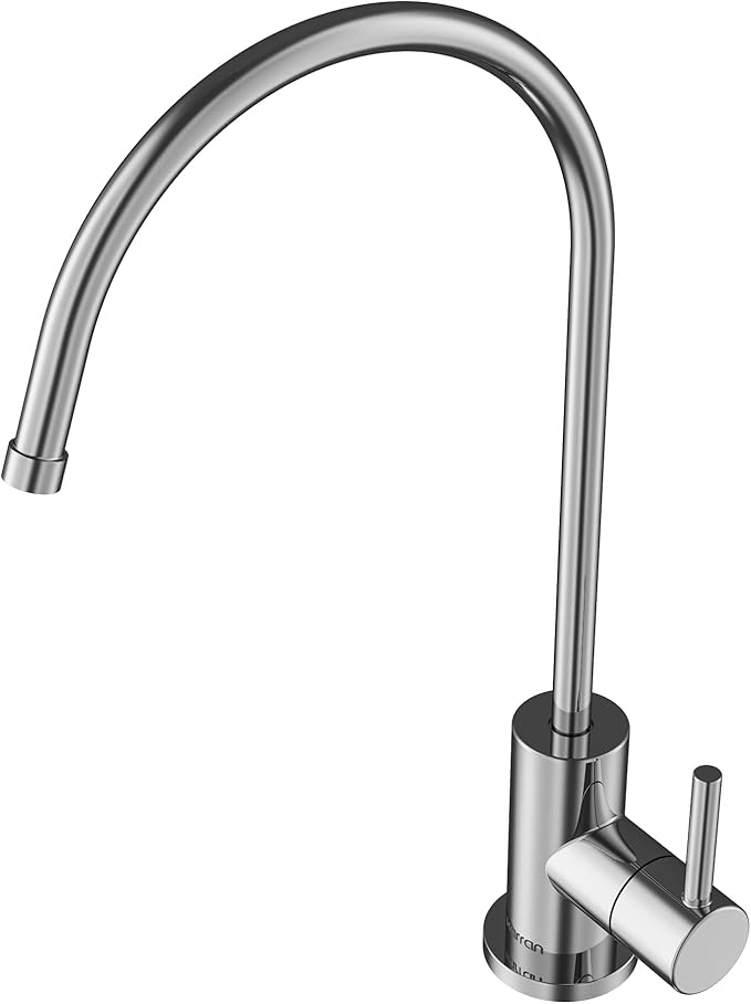 Karran Kestrel Single-Handle Filtered Water Faucet in Chrome 100% Lead-Free Brass, RO/Filtration System Ready, 360° High-Arc Spout, Spot-Free Finish Beverage Faucet (Chrome)