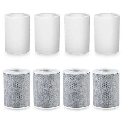 8 PCS Faucet Filter Cartridge Replacement for Kitchen & Bathroom Sink, 4 PP Cotton Fiber 4 Carbon Fiber for Faucet Extender Improve Water Conditions Removes Chlorine Fluoride Heavy Metal