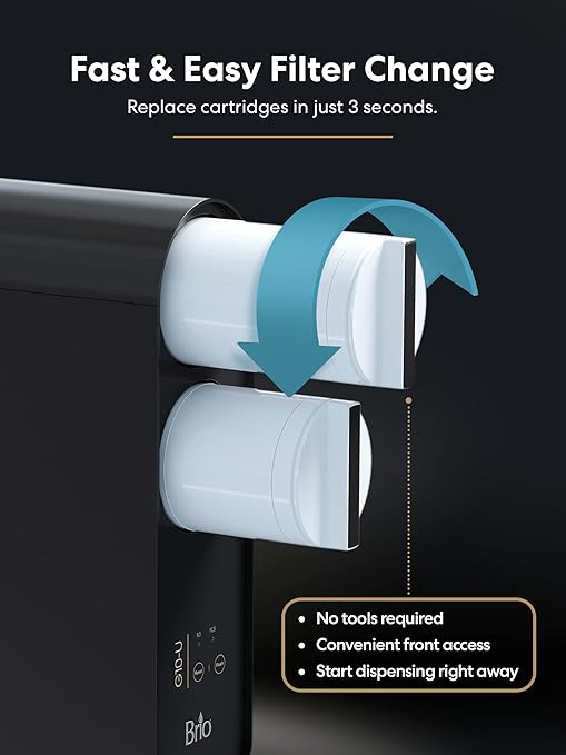 Brio Reverse Osmosis Water Filtration System, 500 GPD, 2:1 Pure to Drain, Tank-Less, Under Sink Faucet Mount