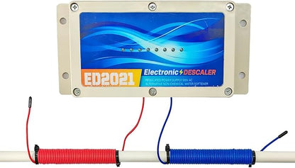 Whole House Electronic Water Descaler, Salt Free Hard Water Conditioner, Reduces Limescale and Rust Buildup, Easy Installation, Chemical Free Solution for Whole House