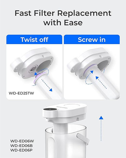 Waterdrop EWFR Water Filter Replacement for Waterdrop ED25TW TDS Reduction Rechargeable Electric Dispenser, Reduce TDS by 41%, Retains Key Minerals, Improve Flavor, 1 Pack