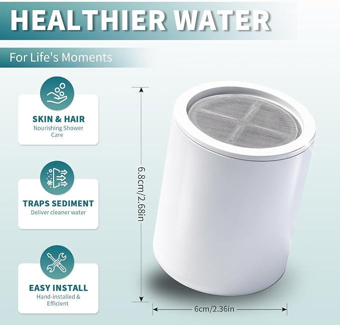 Shower Filter Cartridge Compatible with MyHalos SparkPod, 3 Pack | Softens hard water for skin & hair. Compatible with MyHalos & SparkPod showerheads. High pressure for home & travel use.