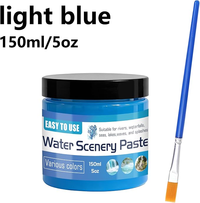 150ml Water Scenery Paster, Paint Mediums & Additives, Water Effect Paste, Suitable For Rivers, Oceans, Lakes, Static Scenes - Model For Aquariums (Light Blue)