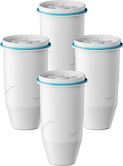 Compatible with Zero Pitcher and Dispenser ZR-001, 4 Pack | Compatible with Zero Pitcher and Dispenser ZR-001 ZR-004 ZP-006 ZR-017, 0 TDS, Reduce Lead, Mercury, Chlorine and Contaminant