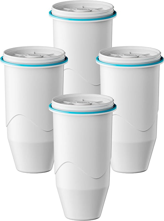 Compatible with Zero Pitcher and Dispenser ZR-001, 4 Pack | Compatible with Zero Pitcher and Dispenser ZR-001 ZR-004 ZP-006 ZR-017, 0 TDS, Reduce Lead, Mercury, Chlorine and Contaminant