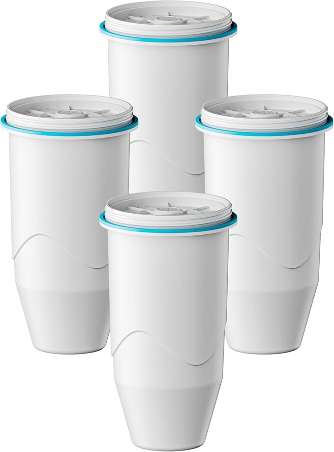 Replacement for Zero Water Pitchers and Dispenser ZR-001, 4 Count | Replacement for ZR-001 ZR-004 ZP-006 ZR-017, Five-Stage Filter System, Reduce Lead, Chromium, PFOA/PFOS by GAMOTH