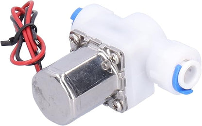 Electric Solenoid Valve 14 Inch Quick Connect Normally Closed DC4.5V Pulse Water Control for RO systems drinking water nylon stainless steel 209BK 1 pack