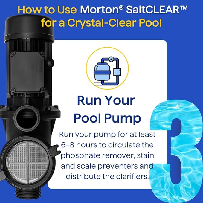 Morton SaltCLEAR | Pool Clarifier & Water Enhancer | Supports Cleaner, Clearer Water | Compatible with All Pool Systems - In-ground and Above Ground Pools | Weekly Maintenance | 32oz