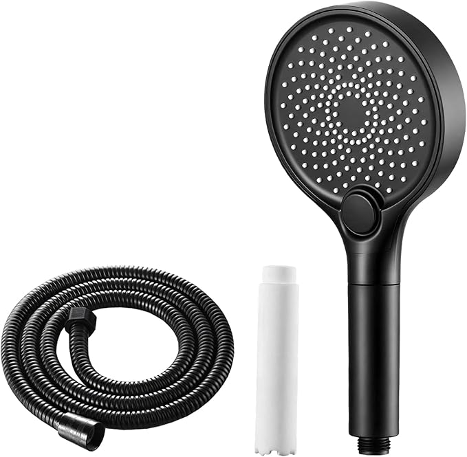 Filtered Shower Head with Handheld, 3 Modes Shower Head for home (Black) | Filtered Shower Head with Handheld, 3 Mode Water Softener High Pressure Shower Head with Filter for Bathroom Hotel Apartment
