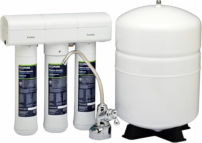 EcoPure Reverse Osmosis Filter Pair - Includes Pre/Post Filter Set (ECOROF) - Includes Service Reminder Tag - NSF Certified Authentic OEM Parts for ECOP30 RO Unit
