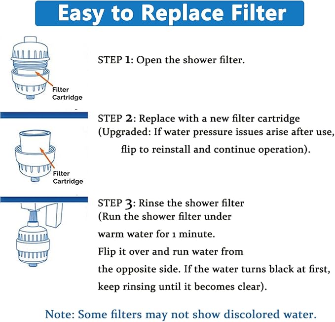 25 Stage Shower Filter Replacement Cartridge, 4 Pack Universal Cartridges for Hard Water – Removes Chlorine, Heavy Metals, Iron & Sediments, Fit Any Similar Design Shower Water Filter