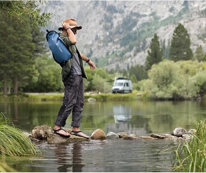 LifeStraw Peak Series — Large Capacity Gravity Water Filter System with Safe Water Storage - 8L + 8L for Camping, RVing, Overlanding, Travel and Adventure, Mountain Blue