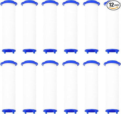 uxcell 12 Pcs Shower Head Filter 3 Inch PP Cotton Filter Cartridge Replacement High-Pressure Handheld Fan Shower Jet Sets