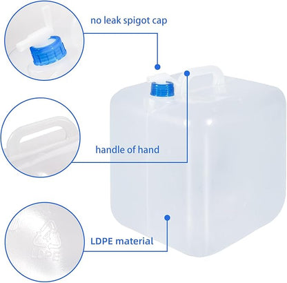 2 Pack Collapsible Water Container with Spigot, Foldable Cube Water Jugs Portable Water Storage for Outdoors Camping Hiking Disaster Preparedness & Survival Gear 1.4/2.6/4/5.3 Gallon