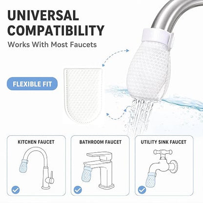 100PCS High Density Faucet Filter, Faucet Splash-Proof Cotton Bag Set, Universal Anti-Splash Water Filter with Sediment Barrier Layer, Fine Fiber Mesh, for All Types of Faucets