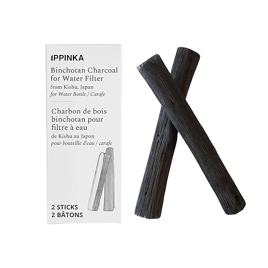 Portable Binchotan Charcoal - Water Purifying Sticks for Great-Tasting Water from Kishu, Japan - Each Stick Filters Personal-Sized Water Bottle - 2 Sticks
