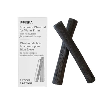 Portable Binchotan Charcoal - Water Purifying Sticks for Great-Tasting Water from Kishu, Japan - Each Stick Filters Personal-Sized Water Bottle - 2 Sticks